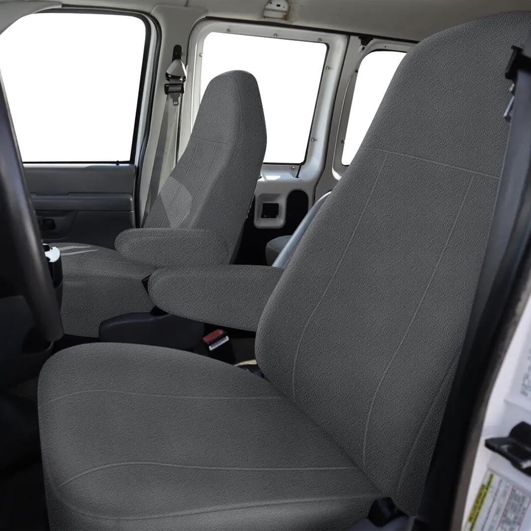 SAPUBK Custom-Fit Front Seat Covers Sets Replace for 1993-2008 Ford E-Series Van Captain Chairs Seats, Driver and Passenger Soft Dutch Velvet Composite Foam Lining Breathable Seat Cover Cushion
