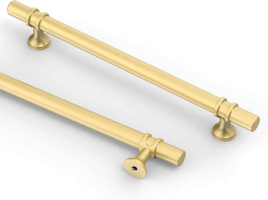 Asidrama 10 Pack 7.5 Inch(192mm) Brushed Gold Kitchen Cabinet Handles, Cabinet Pulls Kitchen Cabinet Hardware Cupboard Handles Drawer Pulls