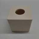 Sand Stone Tissue Box Cover  Ribbed Square Resin Tissue Box Holder  Heavy Duty Decorative Home & Bathroom Decor for Countertop, Tabletop, Night Stand, Office  Beige