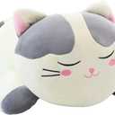 Cat Big Plush Hugging Pillow, Super Soft Kitten Kitty Stuffed Animals Toy Gifts for Kids, Girls, Bed, Christmas, Valentine 21.7" (Gray)