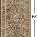 Brown 2'6" x 8' Runners for Hallways Non Slip, Extra Long Floor Runner for Kitchen, Entryway Indoor, Washable Rubber Backing Stain Resistant - Soft Boho Vintage Gold Brown Floral Décor