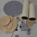 OTOB Cat Scratching Post 33 Inch, Nature Sisal Scratching Posts for Indoor Cats Adults Kitten, 6-in-1 Interactive Turntable Cat Scratch Post Protect Your Furniture, Large Kitten Scratcher, Beige