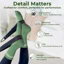 Pilates, Yoga Socks with Non Slip Grips for Women, Crew Grip Sock for Barre Shoes, Pilates Outfit Pack of 4 (Green)