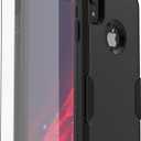 for iPhone XR Heavy Duty Phone case, 3-Layer Anti-Slip Full Body Protection Shockproof Drop Proof Protective iPhone XR Case with Screen Protector,6.1 (Black).