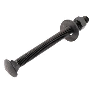 5/8 in. x 6 in. Black Carriage Bolt Kit Includes 12 Bolts, 12 Washers, and 12 Nuts, Ceramic Black Ruspert Coated for Exterior Use - 2X Rust Resistance of Galvanized by Makers Bolt