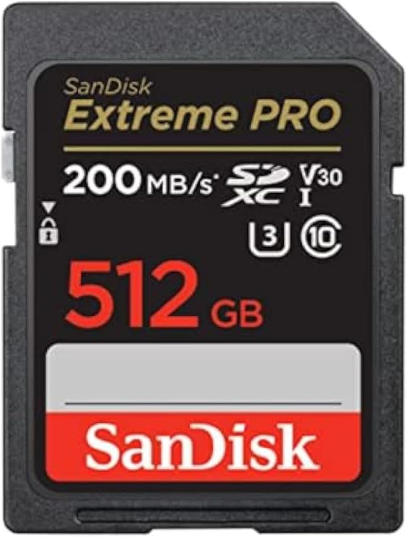SanDisk 512GB Extreme PRO SDXC UHS-I Memory Card - C10, U3, V30, 4K UHD, SD Card - SDSDXXD-512G-GN4IN, Dark Gray/Black