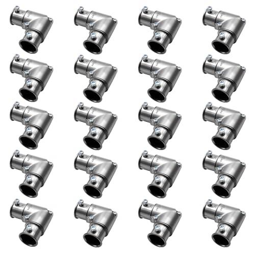 AIRTAK 20 Pcs EMT Conduit Fittings Inside Corner Pull Elbow, EMT 90 Degree Metal Conduit Capped Corner Coupling, Combo Head Set Screw, Zinc Die Cast, Silver (3/4 Inch)