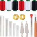 37 Pcs Big Eye Steel Sewing Needles Kit - Stainless Steel Needles for Hand Sewing Kit with Thread Ripper, Needle Threaders, Threads and Thimbles