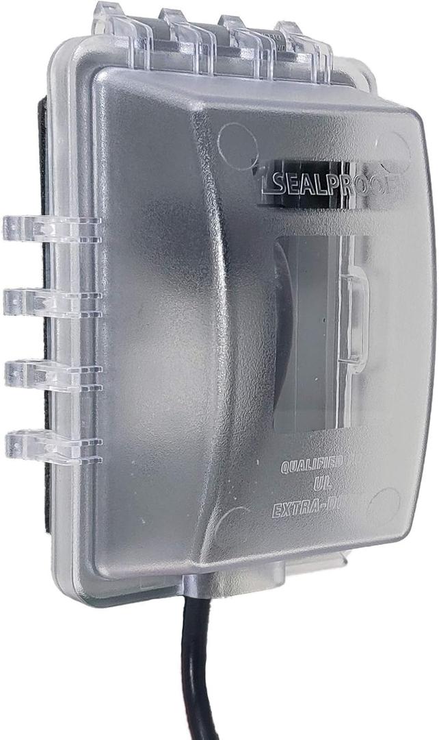 Sealproof 1-Gang Weatherproof In Use Outlet Cover | Horizontal/Vertical Outdoor Plug and Receptacle Protector, Lockable Bubble Cover, UL Extra Duty Compliant, 18 Configurations (Clear Frost)