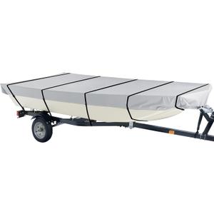 iCOVER Jon Boat Cover 12ft, Heavy Duty Waterproof Marine Grade Polyester Canvas Mooring Cover, Anti-UV Trailerable Jon Boat Covers, Fits Boats 12' Long Beam Width up to 56", Grey