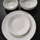 Corelle Premium Vitrelle Glass ,Livingware Dinnerware Set, Frost White , 16pcs 