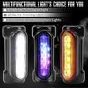 Motorcycle Highway Bar Lights Switchback Driving Lights Led Amber Turn Signals White Driving RGB Atmosphere LED Crash Bar Lights for 1-1/4 inch Crash Bars Touring Bikes Motorcycle Lights (Black)