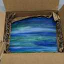 Green/Blue Wispy Opal - Stained Glass Sheet