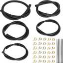 5 Size Fuel Line Hose - 3/8" 1/2" 5/16" 1/4" 3/16" ID NBR Rubber 3.3Ft Gasoline Tube with 30Pcs Clamps & 5Pcs Tie Straps for Small Engines Golf Cart Snowmobile Motorcycle ATV Tractor Lawn Mowers