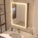 28x20 inch LED Lighted Medicine Cabinet with Mirror, Moisture-Resistant Wood, Stepless Dimmable, 3000K/5500K, Defogger, Adjustable Shelf, Flat-Pack Design  Assembly Required (W20 x H28 1door, Walnut)