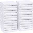 White Hand Towels 24 Pack (15x25 Inches) Cotton Blend Salon Towels Thin, Light Weight, Quick Drying Spa Towels 