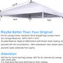 10×10FT Canopy Tent Replacement Top, Instant Pop Up Canopy Straight Leg Replacement Cover for Outdoor Garden Picnic, Camping (Grey-White)