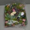 6 FT Pre-Lit Easter Garland with 20 LED Lights & 8 Modes Timer, Lighted Pastel Easter Egg Garland for Mantle Decorations, Greenery Spring Garland with Flower & Berry for Fireplace Table Holiday