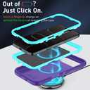 Case Compatible with iPhone 17 Air Case Heavy Duty Shockproof 3-Layer Full-Body Protection Rugged Cover [Compatible with Magsafe] (Purple)