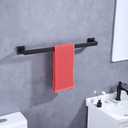 LANC 24 Inch Bath Towel Bar for Bathroom Wall Mounted, Matte Black Towel Hanger Square Towel Rack Stainless Steel Shower Towel Rail Towel Rod Kitchen Lavatory Hand Towel Holder, A8804MB-6P1