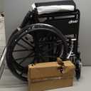 Drive Medical Silver Sport 1 Folding Transport Wheelchair - Lightweight Mobility Support - Full Armrests - Removable Swing-Away Footrests - Durable Steel Construction - Compact Folding Frame - Black