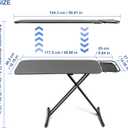 Duwee 18"x46" Ironing Board with Heat Resistant Cover and Thicken Felt Pad,Deluxe Iron Board with Steam Iron Rest,Adjustable Height Heavy Duty Ironing Board Full Size,Heavy Sturdy Legs, Black