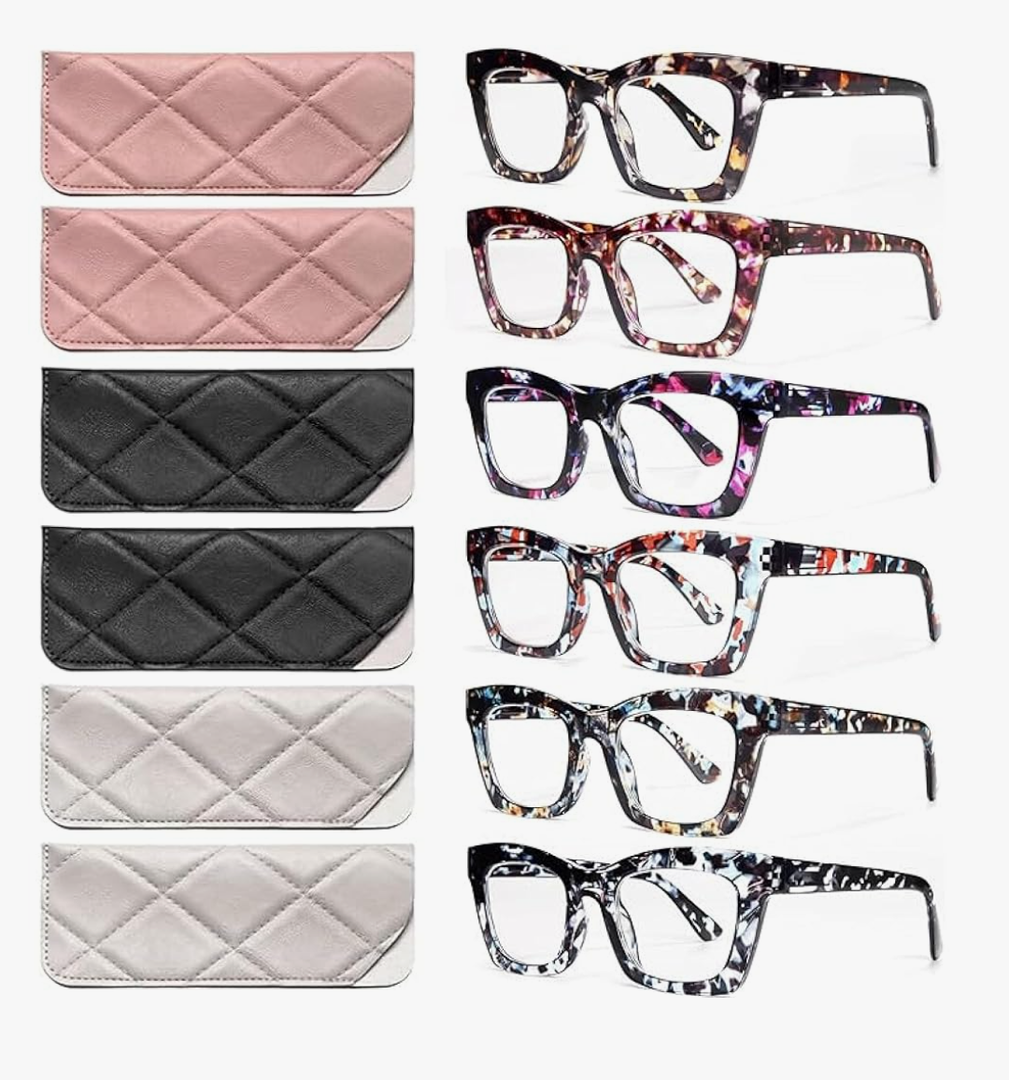 CCVOO Stylish Reading Glasses for Women, Eyeglasses, Blue Light Readers for Women, Computer Eye Glasses, Cheaters