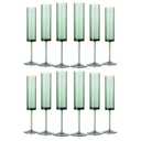 12 Pack Acrylic Dark Green Wine Glasses Green champagne glasses Champagne Flutes Sparkling Wine Glasses Wine Goblets Wedding Glassware Set Drinkware Glasses for Wedding Bar Celebration Baby Shower