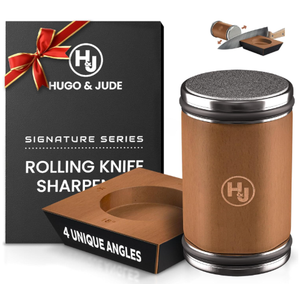 Hugo & Jude Premium Rolling Knife Sharpener - Sharpening Made Easy - Ergonomic Diamond Rolling Wheel Sharpener, 15/18/20/22° Magnetic Angles for Kitchen Knife Sharpener- Kitchen Gadgets & Gifts
Amazon's Choice