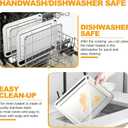 DONGULI Air Fryer Basket Oven - 2 Set Large Air Fryer Basket and Tray Stainless Steel Oven Air Fryer Rack Pan Accessories for Baking 15.7"x11.8"