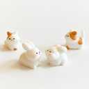 4PCS Cute Car Dashboard Decor – Kissing Cat & Bunny Mini Resin Figurines, Adhesive Car Accessories for Women