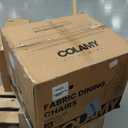 COLAMY Fabric Side Dining Chairs Set of 4, Wingback Upholstered Dining Room Chairs with Tufted Button, Living Room Chairs for Home Kitchen, Beige