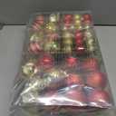 100 Pcs Christmas Ball Ornaments Set, Red and Gold Xmas Tree Decoration, Shatterproof Decorative Hanging Balls with Loop for Christmas Party Holiday Wreath Garland Home Decor