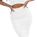 GOBLES Women's Sexy Summer Outfits Bodycon Tank Top Midi Skirt 2 Piece Dress