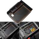 Auovo Center Console Organizer Tray for Sentra Accessories 2020 2021 2022 2023 2024 ABS Plastic Secondary Armrest Storage Glove Box with Coin Holder (Orange)
