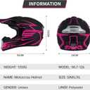 Youth Kids Motocross Helmet DOT Approved, Adult ATV Dirt Bike Off-Road Full Face Motorcycle Helmet with Goggles Gloves Mask for Boys Girls,Lightweight Breathable for Riding (Pink, M)