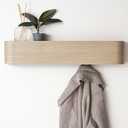 Wall-Mounted Coat Rack 'Toke' - Modern Design Coat Rack with Hidden Wall Hooks - Solid Wood Veneer Panel Coat Hanger - Oak 8 Hooks
