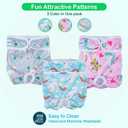 Pet Soft Female Dog Diapers, 3 Pack Washable Dog Diapers Female for Dogs in Heat Reusable Dogs Period Panties, Puppy Diapers (Animals, XS) (X-Small:7''-10'')