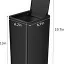 TIPGO Bathroom Trash Can with Lid, 10 Liter/ 2.6 Gallon Slim Garbage Can, Small Trash Bin Waste Basket with Pop-Up Lid for Kitchen, Bedroom, Living Room, Office (Black)