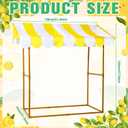 Tioncy 6 Pcs Fresh Lemonade Stand Kits Hut Decor (Without Table) Include Shelf Banner Roof Pennant Table Skirt for Photo Props Outdoor Lemon Themed Party Decor (Desk Is Not Included)