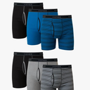 Hanes Men's Boxer Briefs, Cool Dri Moisture-Wicking Underwear, Cotton No-Ride-up for Men, Multi-Packs, Size Large