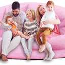 Bean Bag Chair for Adults 7FT,Soft Removable Cover for Teens/Girls Bedroom,Fluffy Giant Round Floor Beanbag Lounger Chairs (No Filler,Pink)