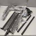 JIUYOTREE Metal Clothing Rack with Wheels, 43.3 Inches Rolling Clothes Garment Coat Rack with Bottom Shelf, Clothing Rack for Hanging Clothes, Coats, Skirts, Shirts, Sweaters, Black