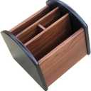 N Revolving remote control holder caddy organizer Wood pencil holder for desk organizer Office and home storage organization HeBen7002