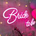 Bride to be Neon Sign for Wedding Decor, Bridal Shower Engagement, Pink LED Sign Banner with dimmer for Wall Decor, Bachelorette Party, Pink Large Size 16.4x7.2+11.5x7.6 inches by DIVATLA, Medium-24IN