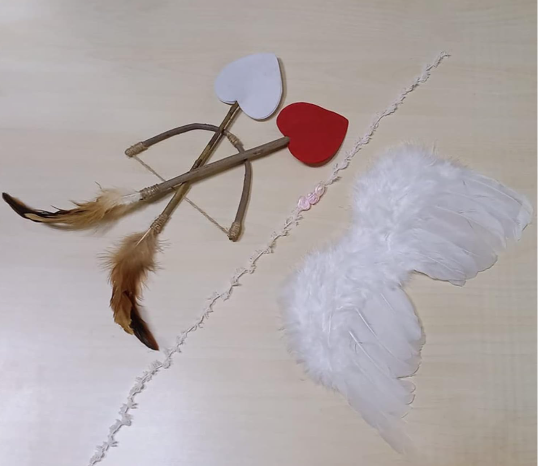 Baby Cupid Costume Feather Angel Wings Headband Arrows Bow Set Newborn Photography Props Baby Angel Outfit for Boys Girls