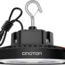 CINOTON 160W UFO LED High Bay Light, Aluminum LED Shop Lights with 24000LM, 5000K Commercial Bay Lighting for Warehouse Garage Workshop Factory, 6' Cable & Safety Rope, ETL Listed 1 Pack