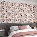 FANCYEASY Boho Bird Floral Leaf Peel and Stick Wallpaper for Bedroom Bathroom 12"x100" Self Adhesive Colorful Kids Wallpaper Removable Waterproof Contact Paper for Cabinets Shelf Liners Vinyl Mural