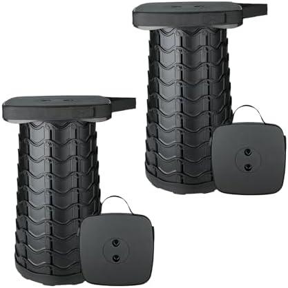 Boreeman 2 Pack Collapsible Stool, Square Shape, Lightweight Yet More Sturdy with Load Capacity 400lbs, Upgraded Portable Stool for Camping Fishing Hiking BBQ