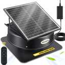 Hybrid Solar Attic Fan with Remote Control, 40 Watt Solar Powered Roof Vent Fan, 880-1470 CFM Exhaust Fan, 22x22x10